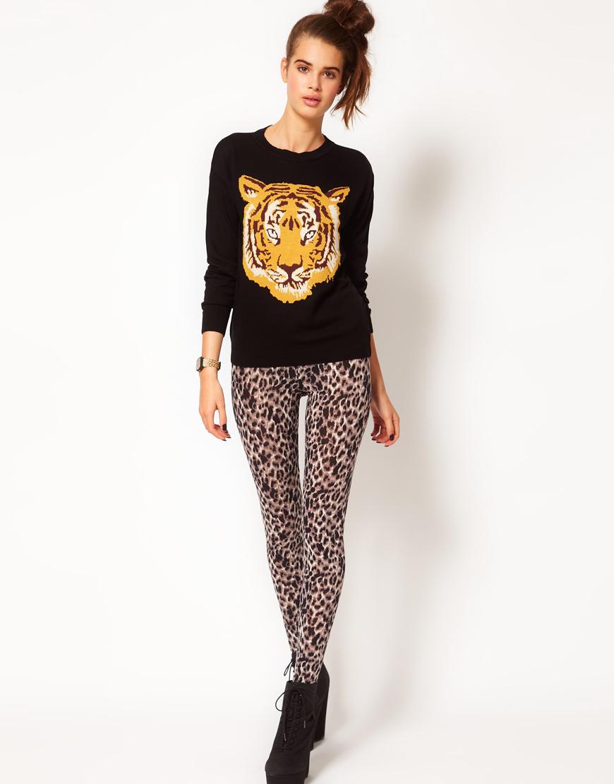 Foto Legging de leopardo de River Island Marrón