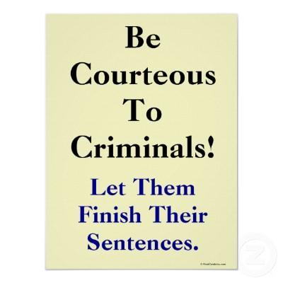 Foto Lema divertido de la ley y del crimen Posters