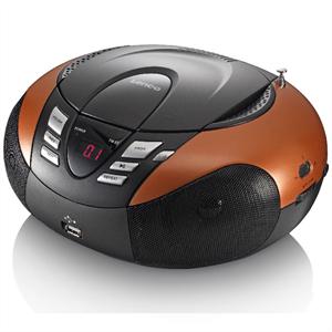 Foto Lenco SCD-37 boombox CD MP3 USB AUX radio FM naranja