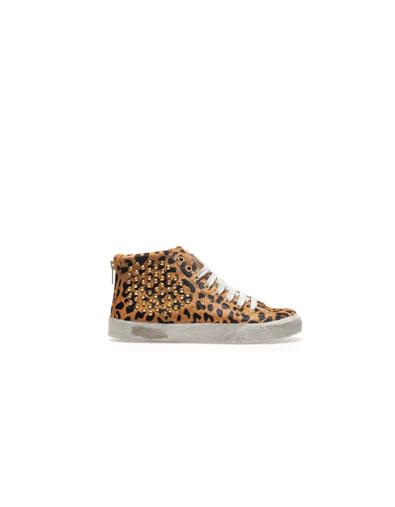 Foto Leopard print sneakers with studs