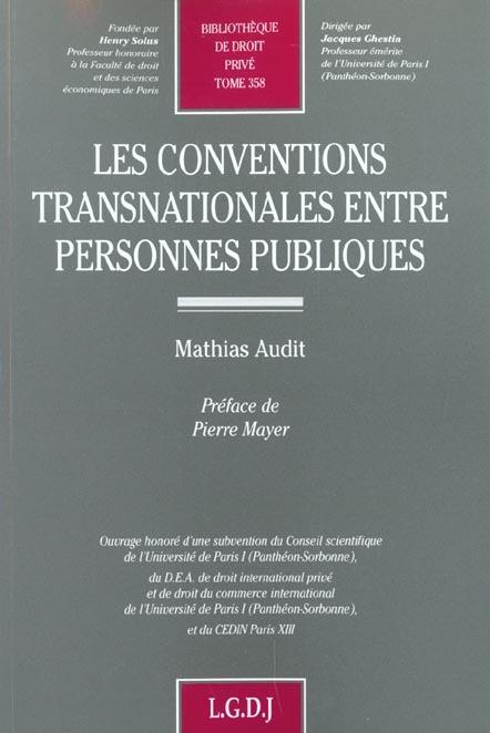 Foto Les conventions transnationales entre personnes publiques