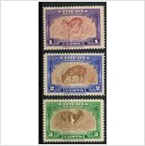 Foto Liberia 1942 Royal antelope & other animals Scott 283-5 MH Topical: Fauna