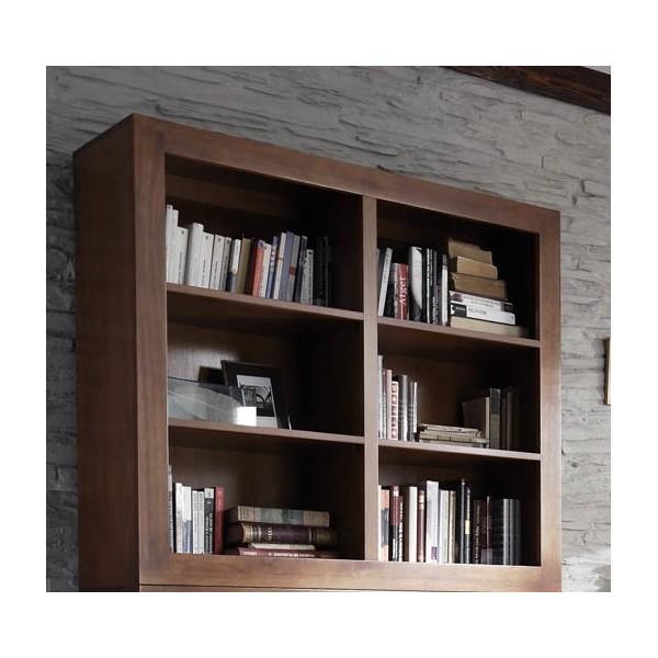 Foto Librería de madera maciza altura baja 4 estantes