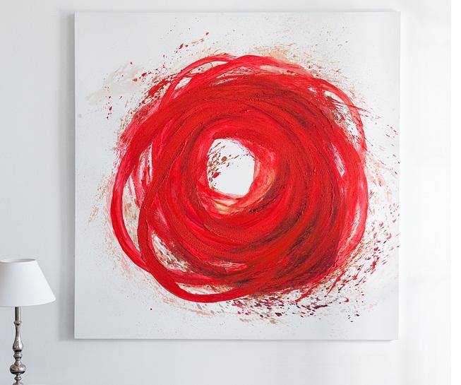 Foto lienzo pintado a mano circulos rojos
