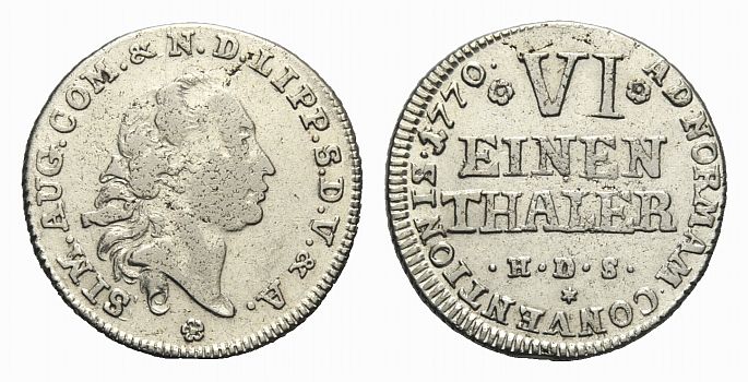 Foto Lippe-Detmold 1/6 Taler 1770