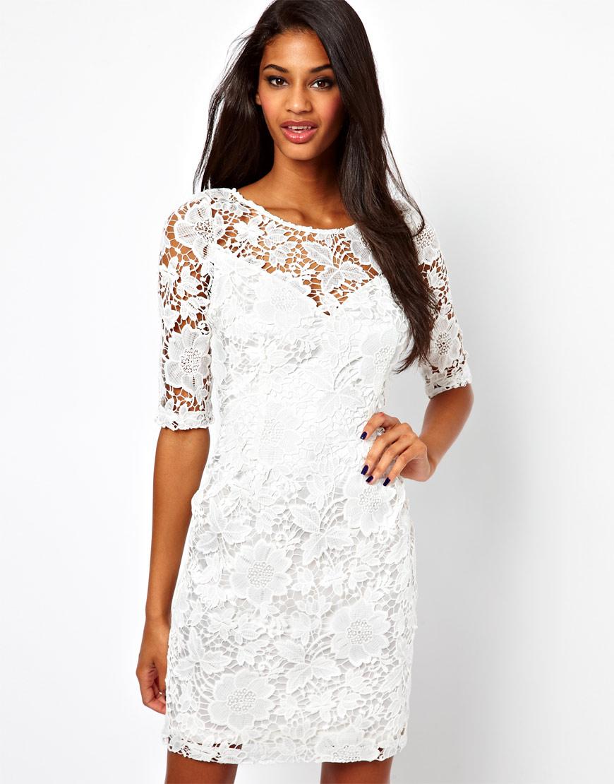 Foto Lipsy Lace Dress with 3/4 Sleeve Cream