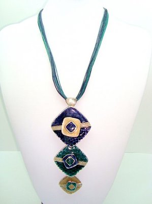 Foto Liquidacion_lucelo_bello Collar Dise�o Combinacion Azul_1 Solo Gasto De Envio
