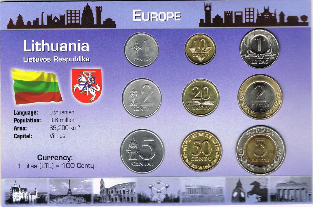 Foto Litauen Kursmünzensatz (9 Münzen) 1991 2008
