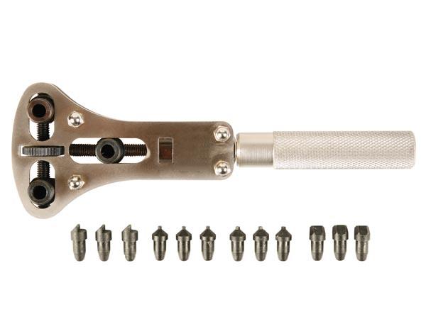 Foto LLAVE UNIVERSAL PARA ABRIR RELOJES IMPERMEABLES - 4 JUEGOS DE 3 MORDAZAS