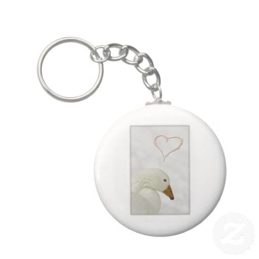 Foto llavero del corazón del ganso