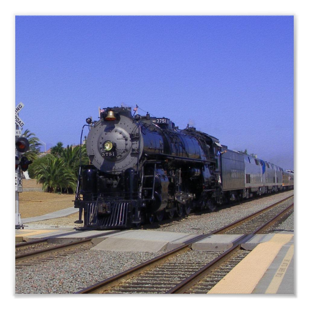 Foto Locomotora grande del FE de Sante en el Poinsettia Posters