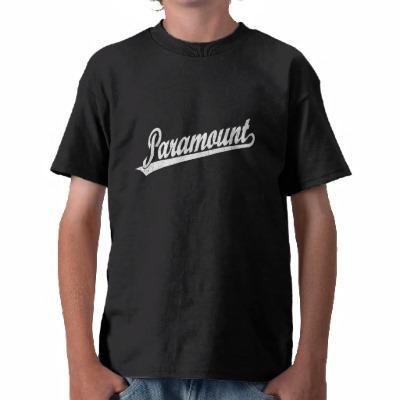 Foto Logotipo de la escritura de Paramount en el blanco Camisetas