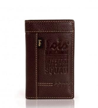 Foto Lois. Tarjetero de piel Squad marron -7,5x13cm-
