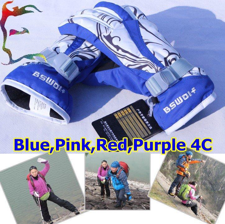 Foto los guantes enteros del deporte del esquí del invierno de la mujer del bswolf pican rojo púrpura azul se calientan
