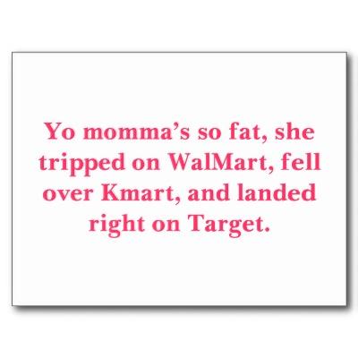 Foto Los momma de Yo tan gordos, ella disparó en WalMar Tarjeta Postal
