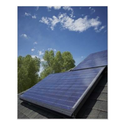 Foto Los paneles solares en el tejado Poster