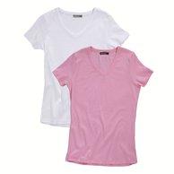 Foto Lote de 2 camisetas manga corta de canalé 100% algodón, 7 colores - EL