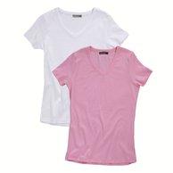 Foto Lote de 2 camisetas manga corta de canalé 100% algodón, 7 colores - EL