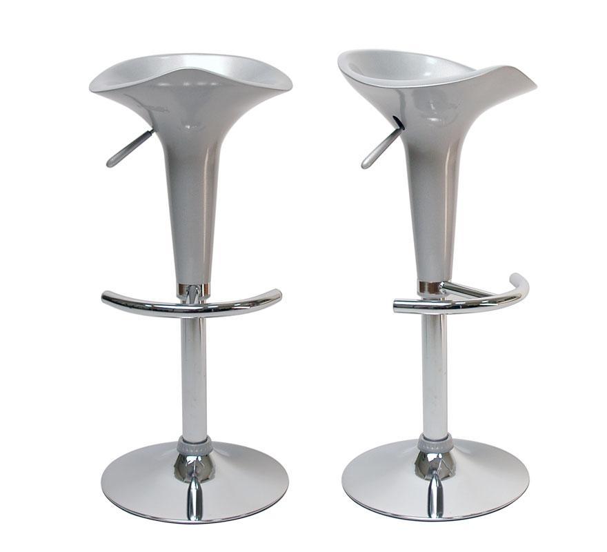 Foto Lote de 2 taburetes de bar GALAXY color plata