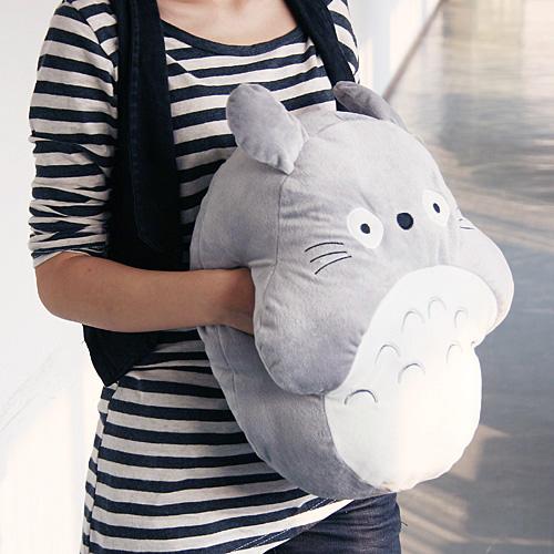 Foto Lovely Soft Warm Cartoon Animal Cat Totoro Pillow Cushion Toy