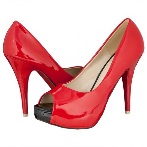 Foto Lucky zapatos Peeptoe High Heels rojo talla 41