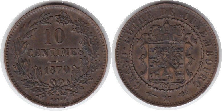 Foto Luxembourg 10 Centimes 1870