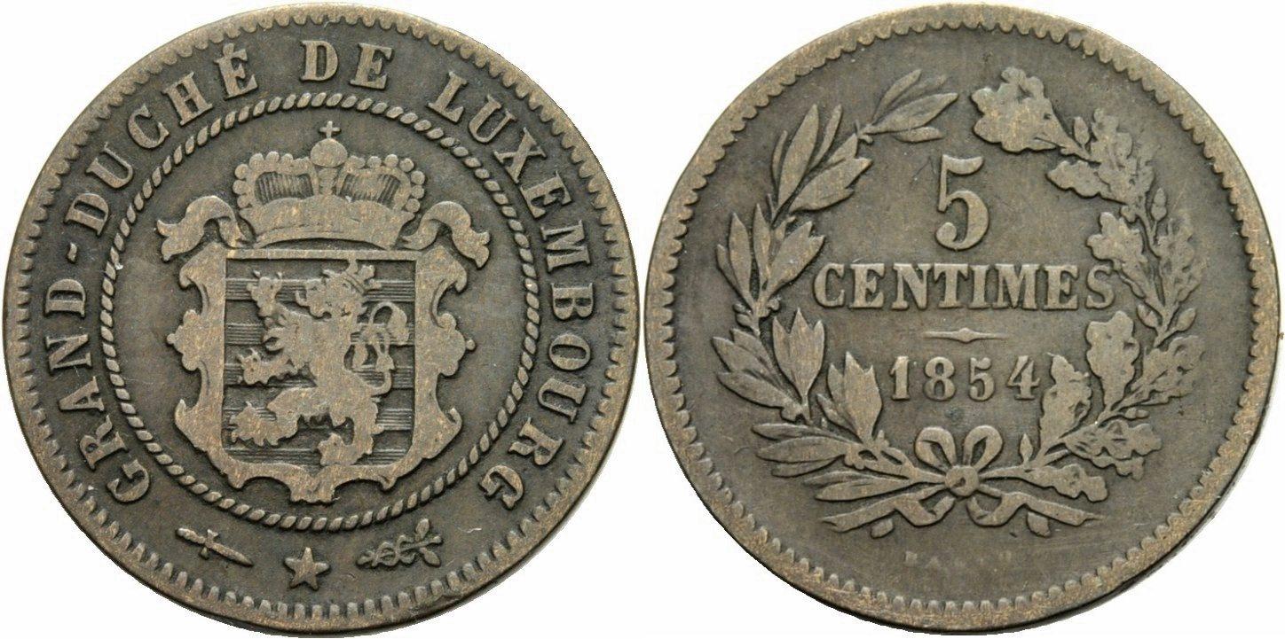 Foto Luxemburg 5 Centimes 1854