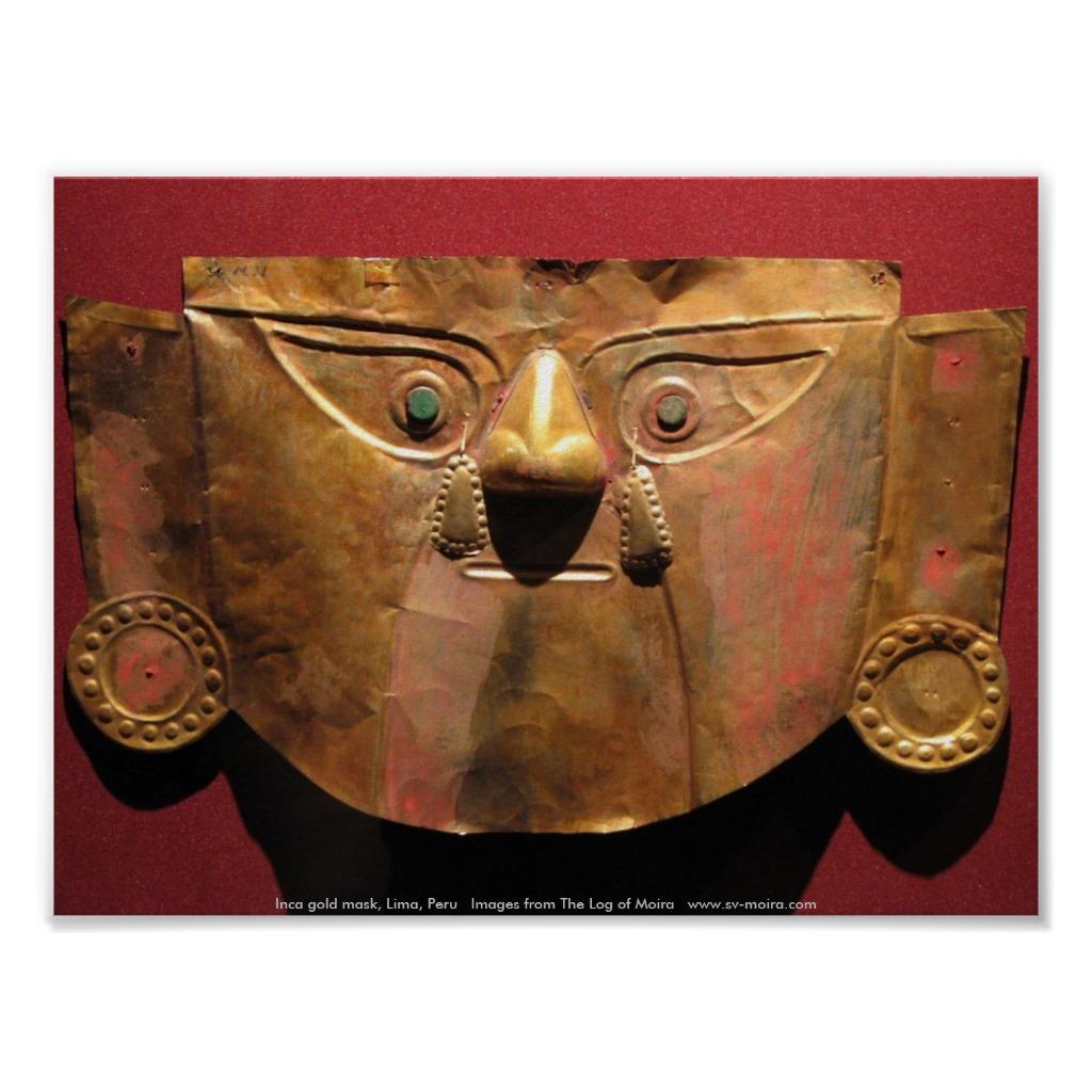 Foto Máscara del oro del inca, Lima, Perú Impresiones