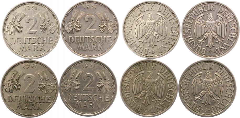 Foto Münzen der Bundesrepublik Deutschland 2 Mark 1951 D