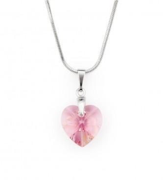 Foto Made with swarovski elements. Collar Seethrough heart rosa