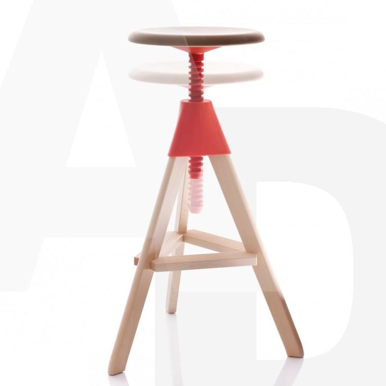 Foto Magis - Tom & Jerry Hocker - Taburete de bar 70-86 - orange/frame beech