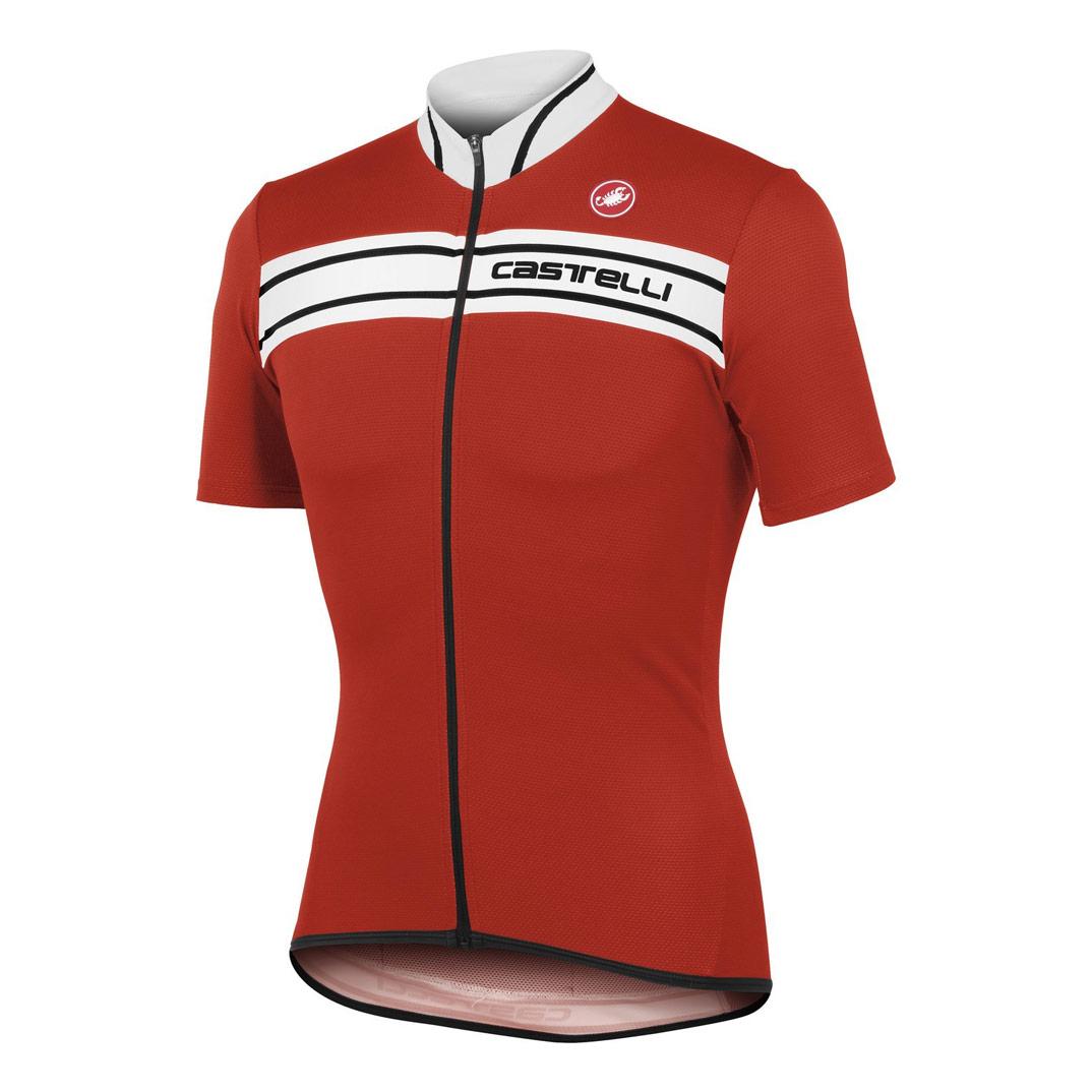 Foto Maillot Castelli Prologo 3 FZ color rojo/blanco