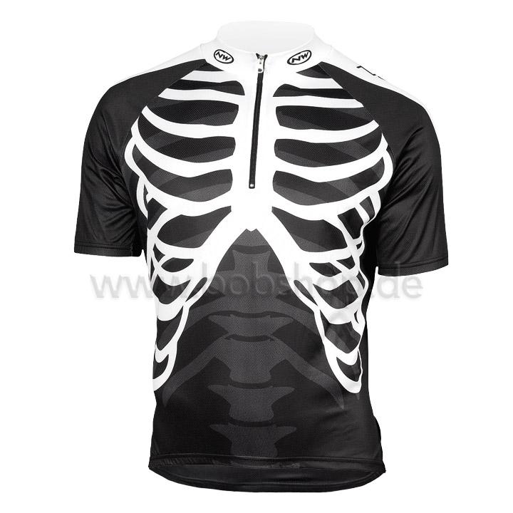 Foto Maillot mangas cortas Northwave Skeleton negro-blanco