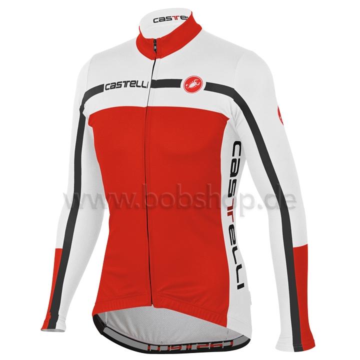 Foto Maillot mangas largas Castelli Velocissimo Equipe rojo-blanco