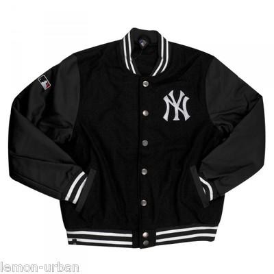 Foto Majestic-fastball Letterman Jacket Ny York Yankees-xl/xlarge-black-mlb,wool