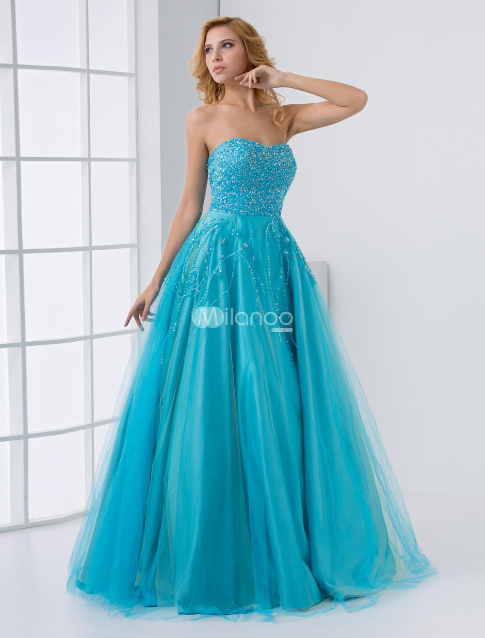 Foto Malla azul lentejuelas-vestido de novia vestido de fiesta