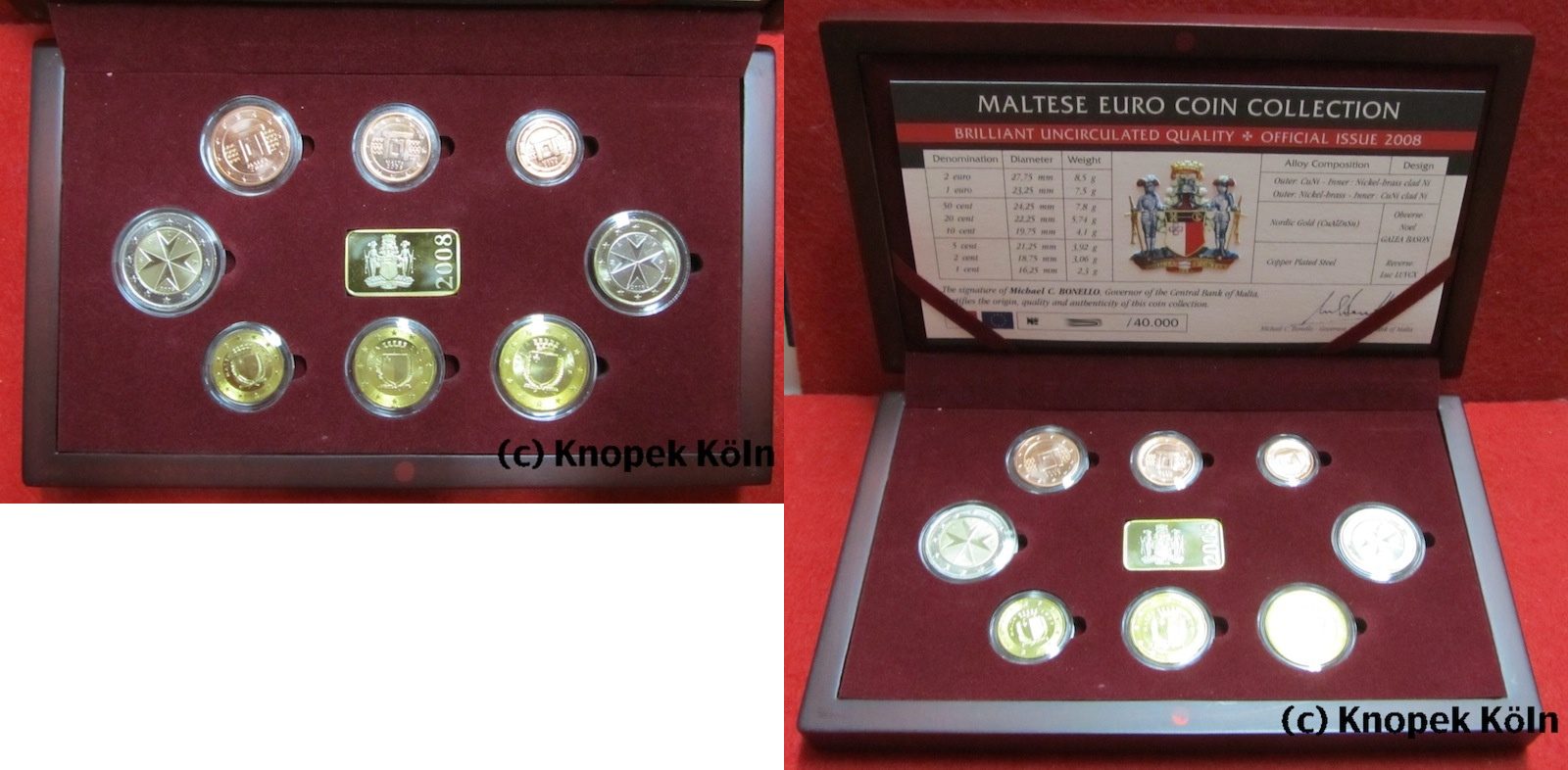 Foto Malta Euro-Kursmünzensatz (1 Cent bis 2 €) 2008