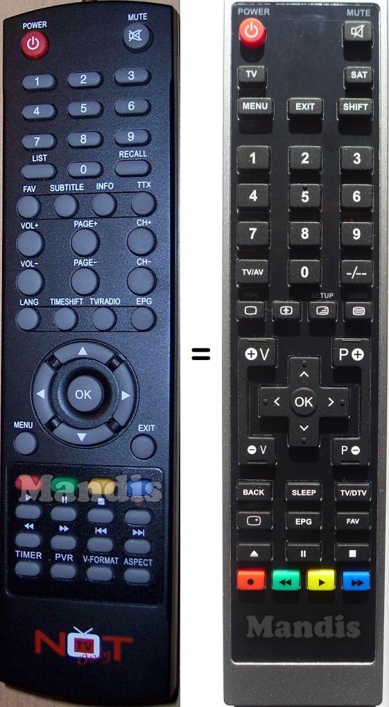 Foto Mando a distancia sustituto de NOT ONLY TV LV6TMPVR4
