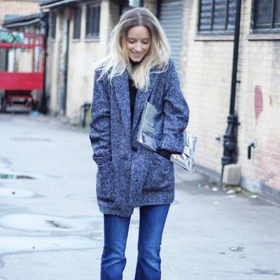 Foto Mango A/w 2012. Herringbone Wool Short Coat + Zara Hat. All Sizes. Bloggers