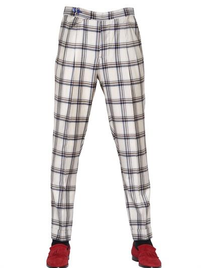 Foto manuel vanni 18cm checked wool trousers