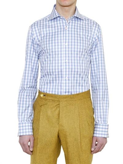 Foto manuel vanni checked cotton shirt