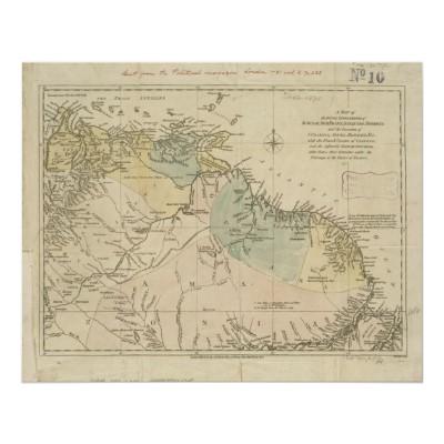 Foto Mapa antiguo de Curaçao, Bonaire, Aruba, Suriname Posters
