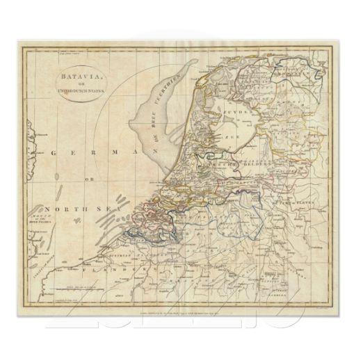 Foto Mapa de Holanda 1799 - por Cruttwell clemente Poster