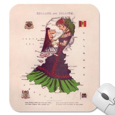 Foto Mapa de la caricatura de la diversión de Holanda y Tapete De Raton