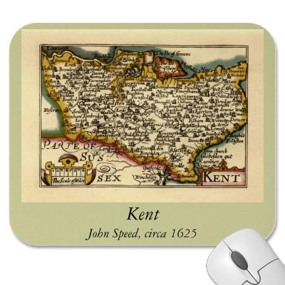 Foto Mapa histórico del condado de Kent, Inglaterra Mousepads