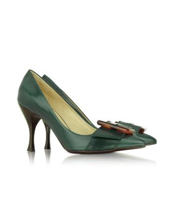 Foto Marc Jacobs Zapatos, Zapatos de de Piel Verde y Maxi Hebilla