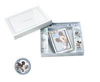 Foto Marco Fotos 9x13 Y Pinza Chupete Disney Celeste Mickey Plata Bilaminada