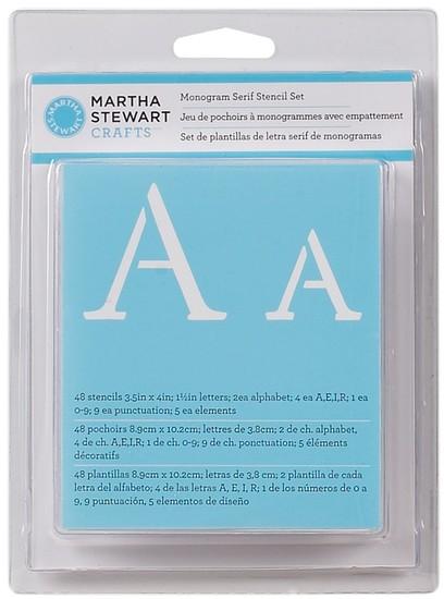 Foto Martha Stewart Alphabet Stencil 48/Pk - Monogram Serif-Font 1 1/2