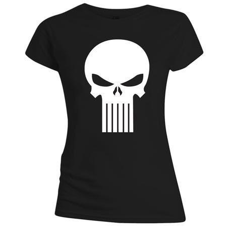 Foto Marvel Camiseta Chica The Punisher Skull Logo Negra Talla S