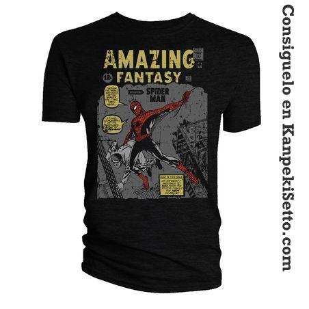 Foto Marvel Camiseta Spider-man Amazing Fantasy #15 Portada Distressed Talla M